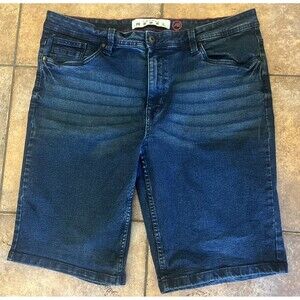 Artful Rebel Mens 36 Dark Casual 90s Y2K Denim Shorts design pockets streetwear